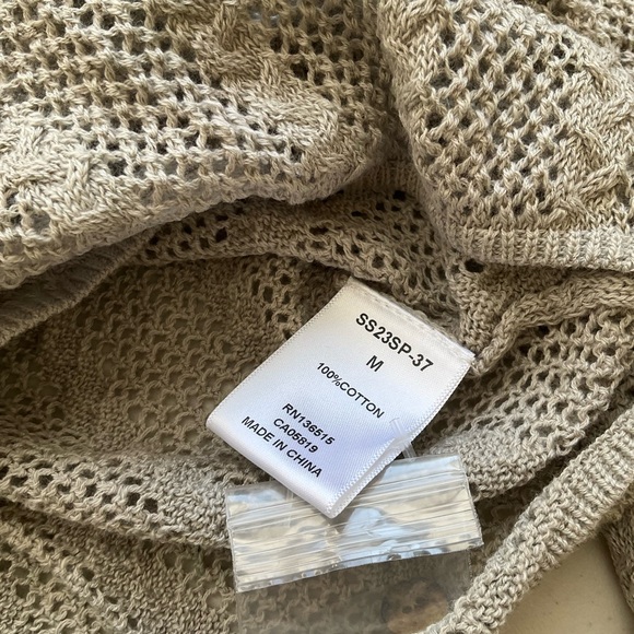 Stitches & Stripes Sweater Womens Medium Sebastian Crop Cardigan Pebble New - Picture 10 of 11